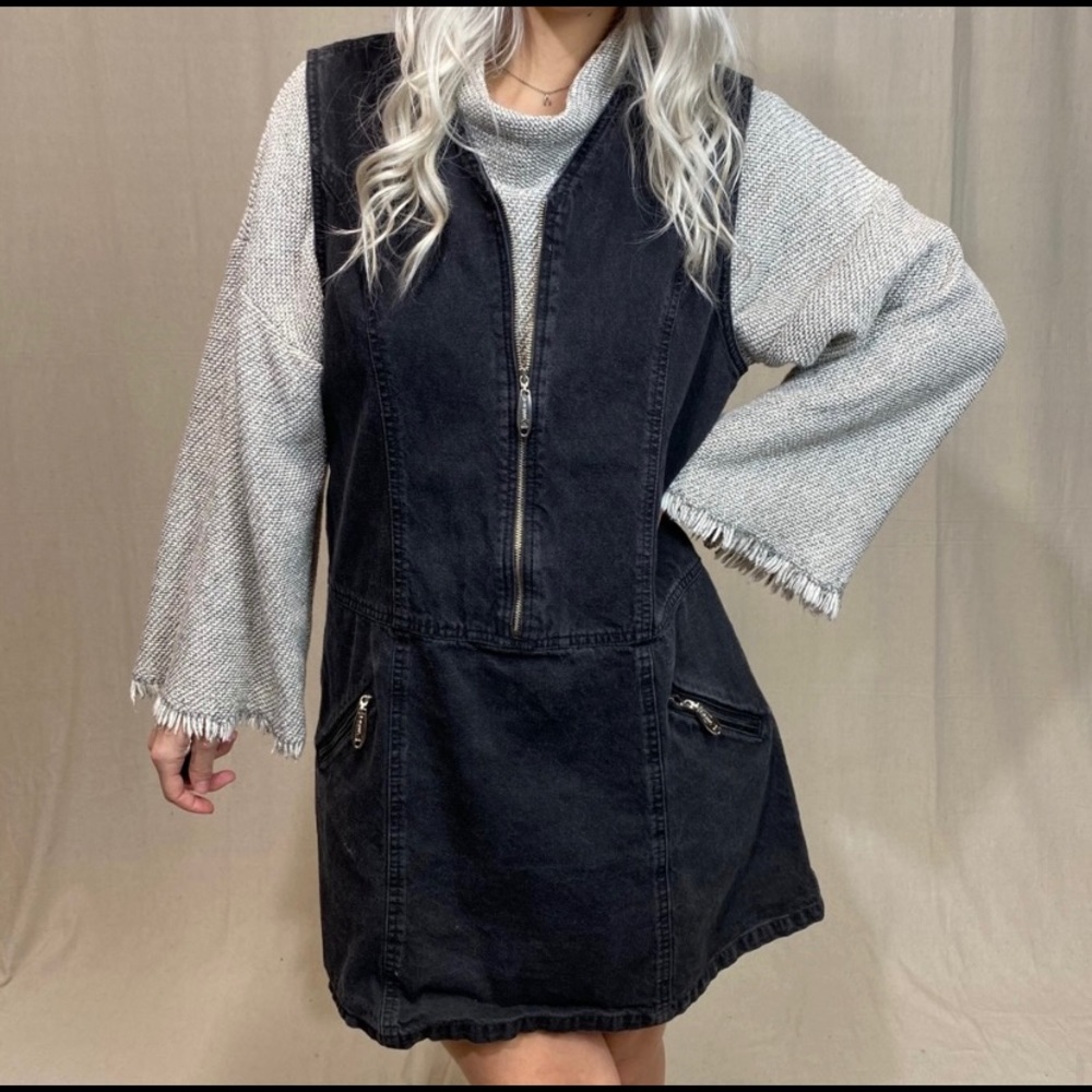 Vintage / Black Retro Denim Dress